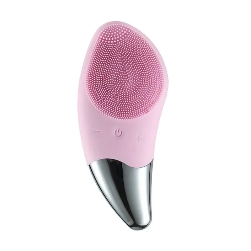 фото Электрическая силиконовая щетка-массажер для чистки лица sonic facial brush светло-розовый nobrand