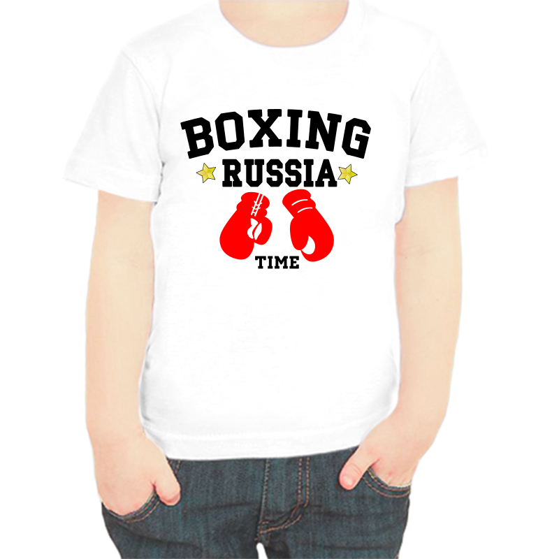 

Футболка мальчику белая 30 р-р boxing russia time 2, Белый, fdm_rossiyskiy_boks.534