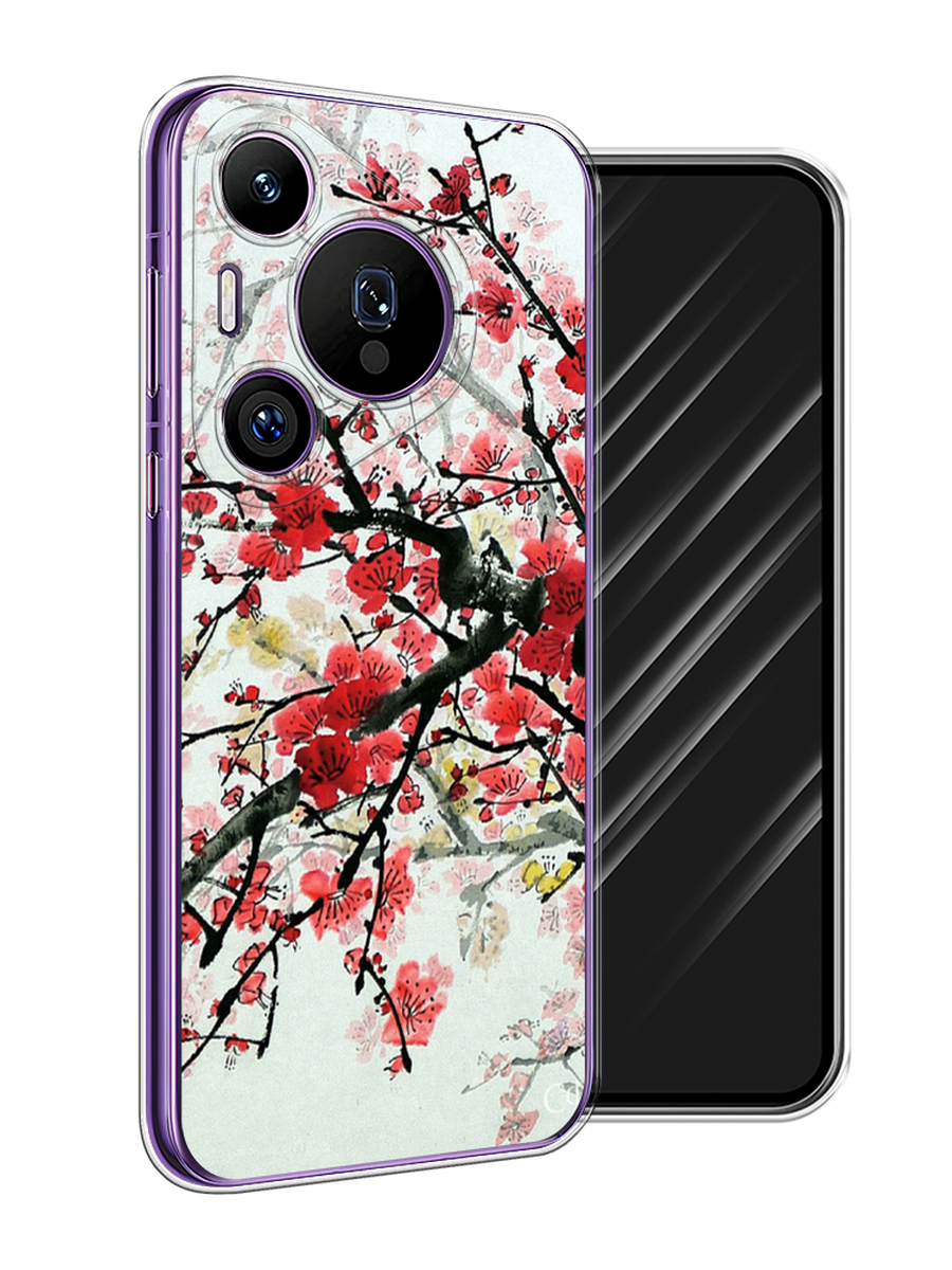 

Чехол Awog на Huawei Pura 70 Pro/70 Pro Plus "Сакура", Розовый;черный, 6124150-1