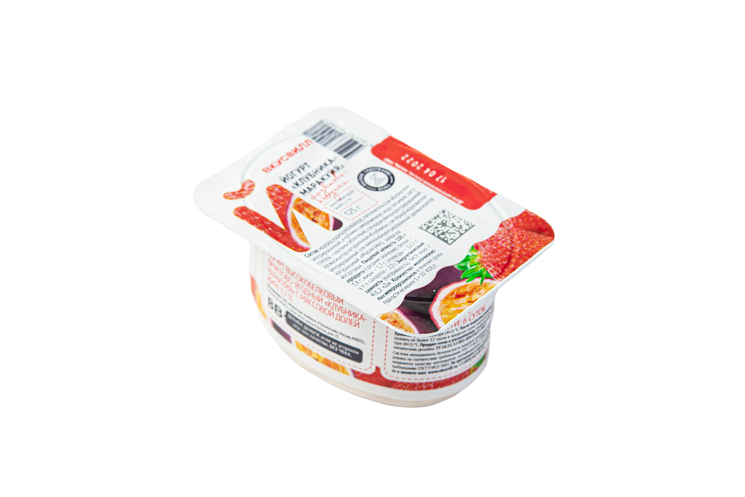 

Йогурт ВкусВилл Клубника-маракуйя высокобелковый 1,7% БЗМЖ 125 г