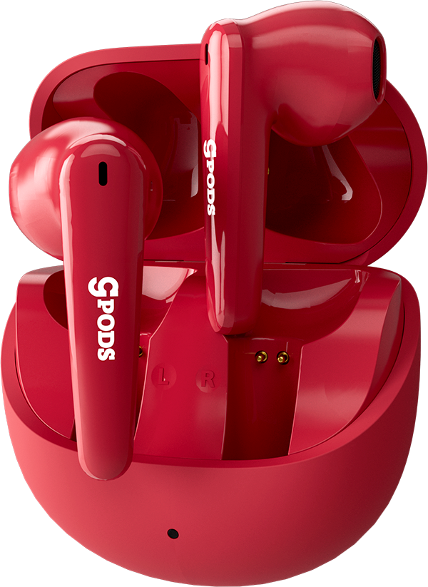 Беспроводные Bluetooth-наушники CaseGuru CGpods Allure с микрофоном Red