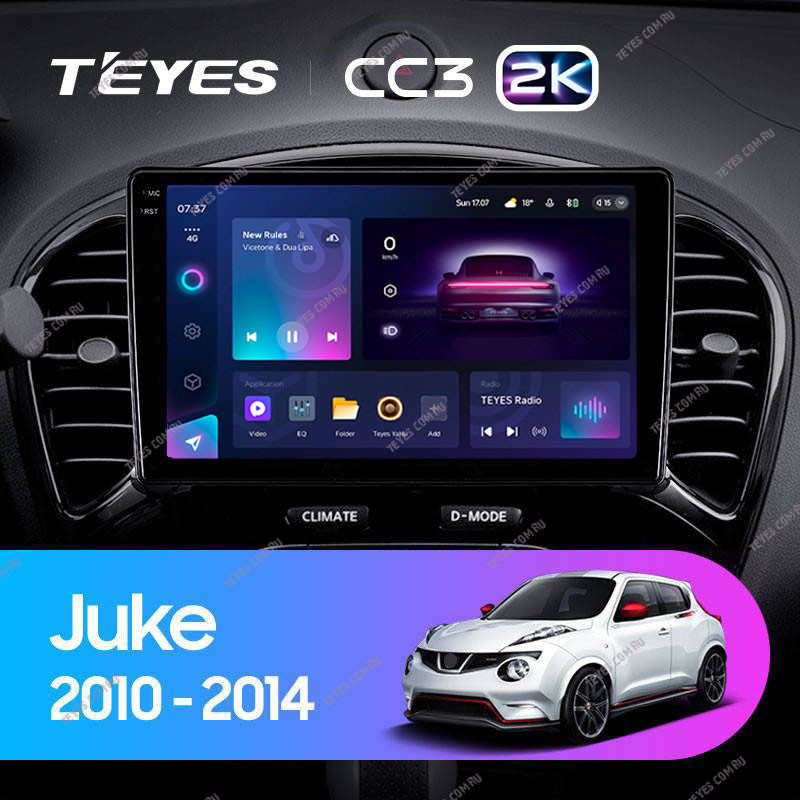 Штатная магнитола Teyes CC3 2K 360 6/128 Nissan Juke (2010-2014)