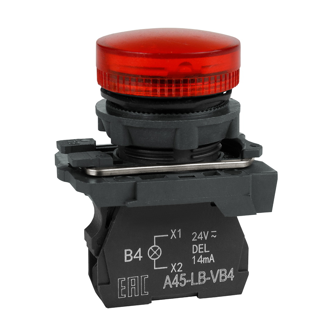 фото Лампа сигнальная optisignal d22 c5-l-m4 красн. пластик 230-240vac xb5avm4 кэаз 332190