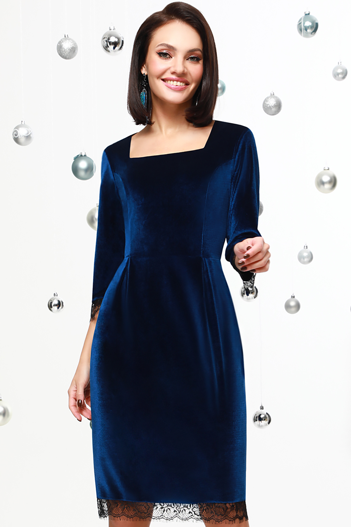 Платье женское DSTrend Невероятно женственно синее 54 RU