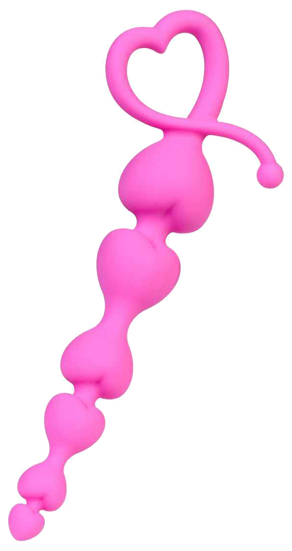 Розовая силиконовая анальная цепочка Sweety 18,5 см