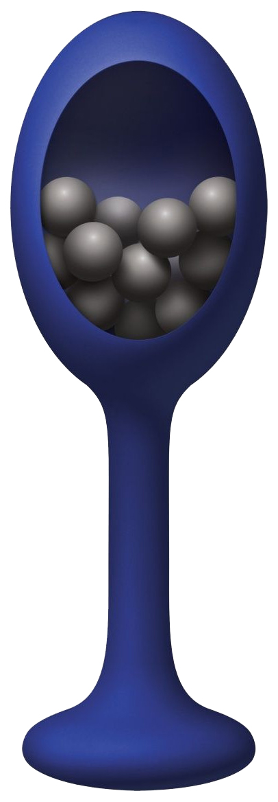 Синяя анальная пробка с шариками внутри Rattler 12,7 см