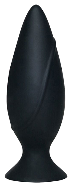 Большая черная Анальная пробка на присоске 12 см