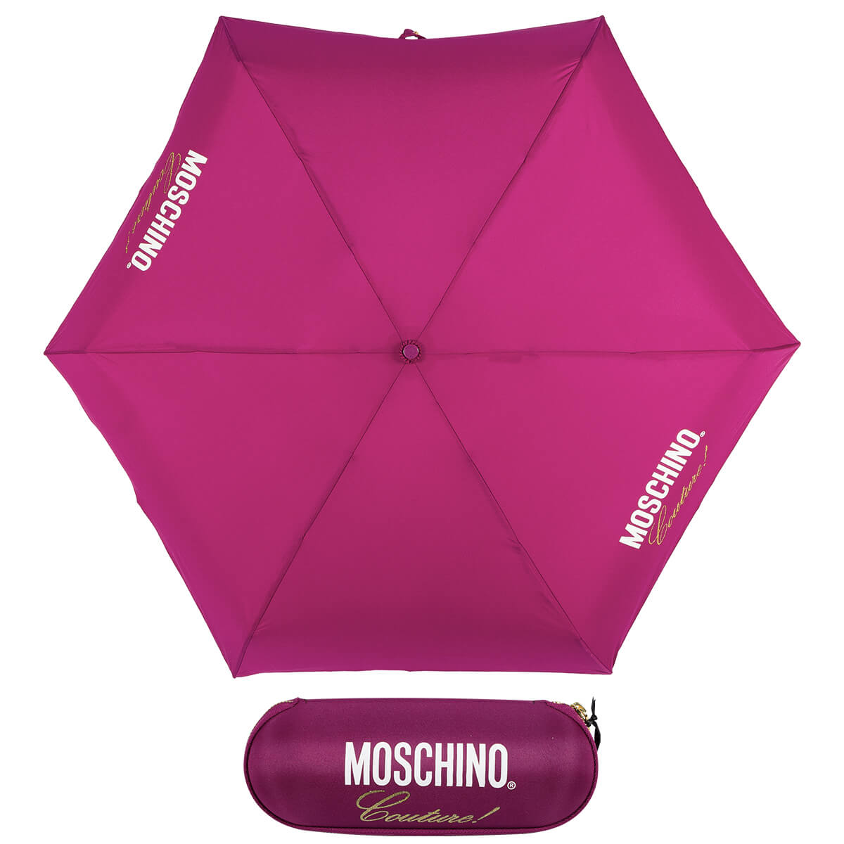 фото Зонт складной женский механический moschino 8014-superminix фиолетовый