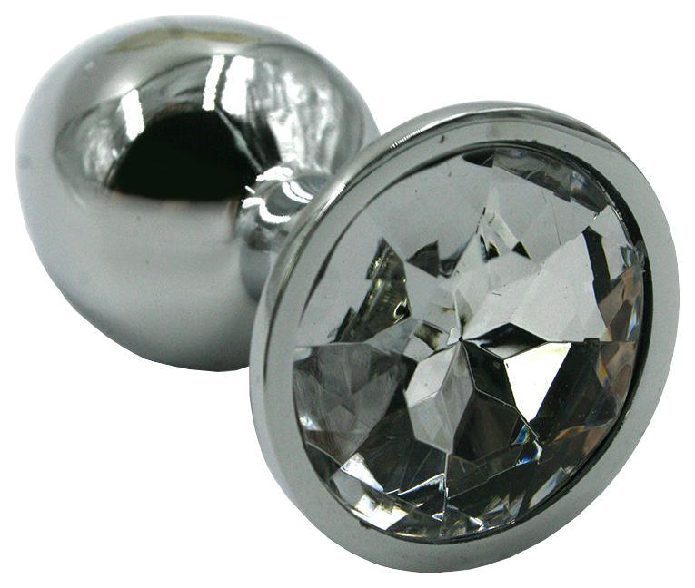 фото Серебристая алюминиевая пробка с прозрачным кристаллом 8,4 см kanikule