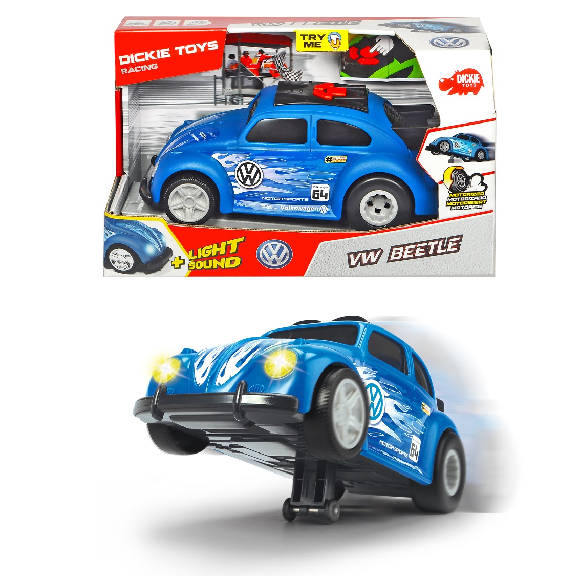 фото Рейсинговый монстр-трак dickie vw beetle 25,5 см dickie toys