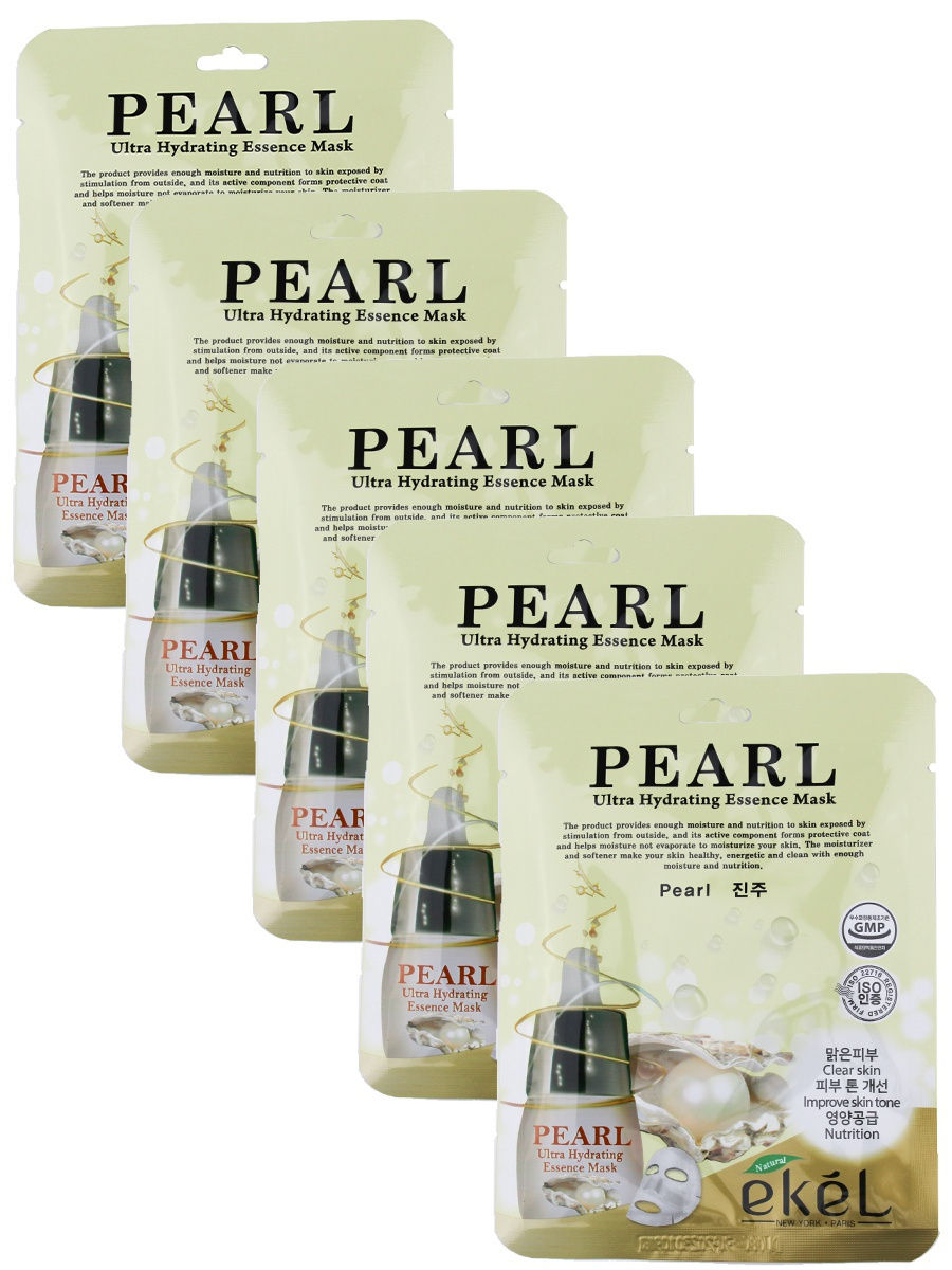 

Набор тканевых масок Ekel с экстрактом жемчуга Ultra Hydrating Essence Mask Pearl (5шт), Ultra Hydrating Essence Mask Pearl