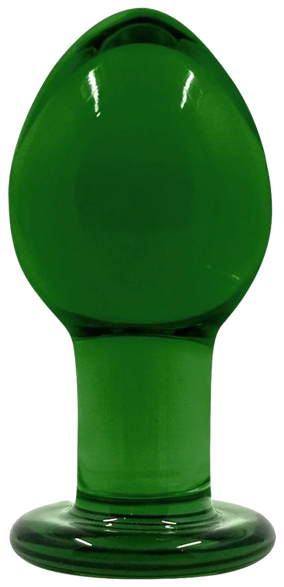 фото Зеленая стеклянная анальная пробка crystal medium 7,5 см ns novelties