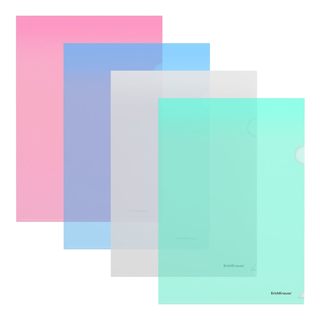 

Папка-уголок пластиковая ErichKrause Glossy Classic, A4, ассорти