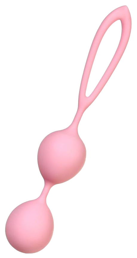 фото Розовые силиконовые вагинальные шарики с ограничителем-петелькой a-toys