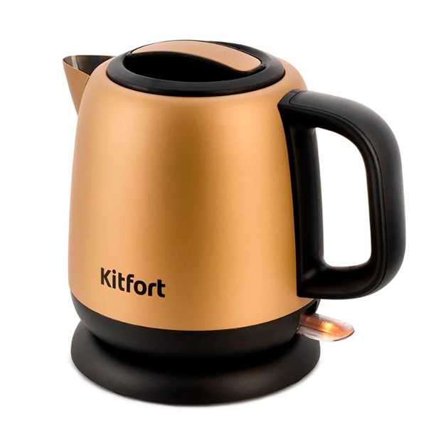 Чайник электрический Kitfort KT-6111 1 л коричневый чайник для варки кофе kitfort кт 6194 3 черно лавандовый