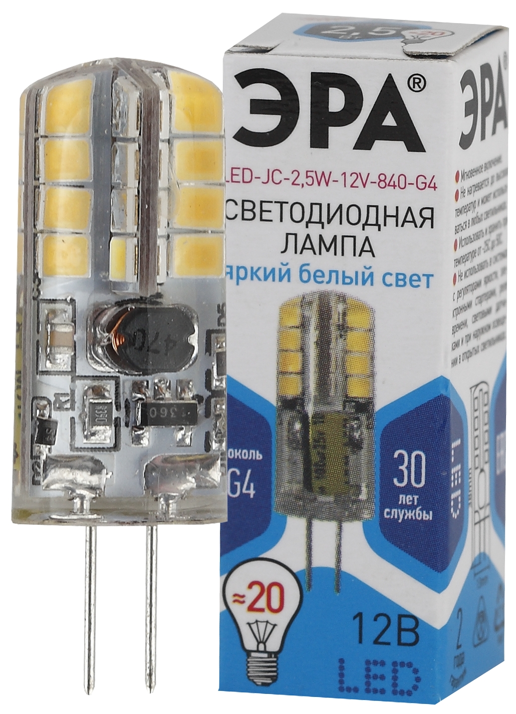 

Лампа ЭРА LED-JC-2,5W-12V-840-G4, LED-JC-2,5W-12V-840-G4