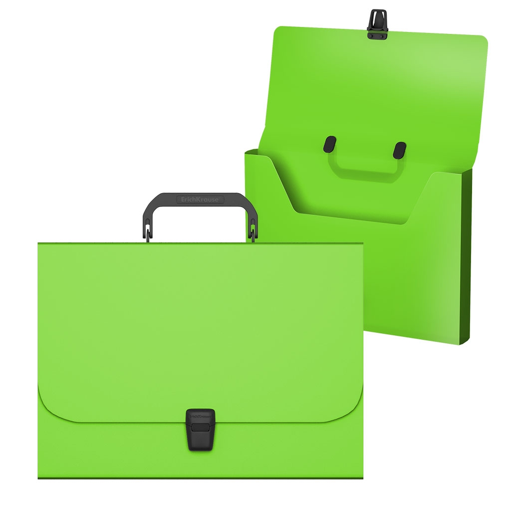

Портфель пластиковый ErichKrause Matt Neon, A4, зеленый (в пакете по 1шт.)