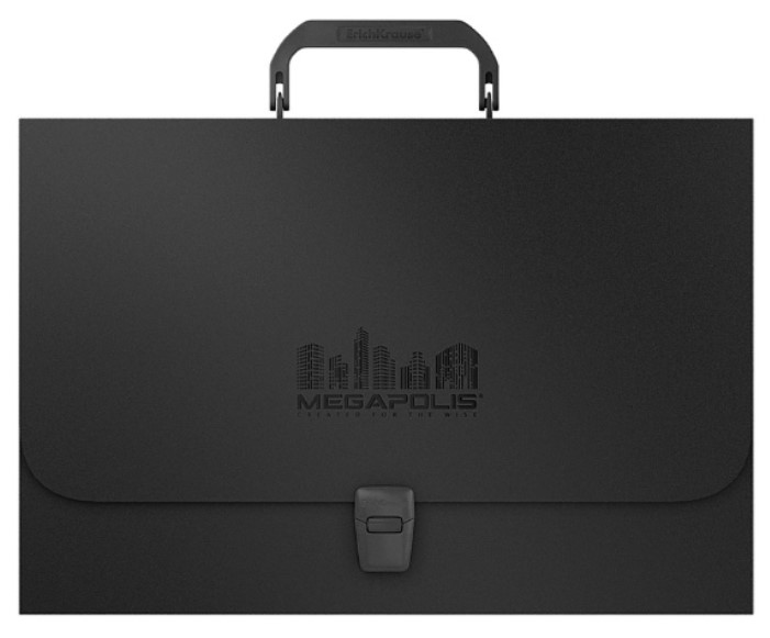

Портфель пластиковый ErichKrause MEGAPOLIS, FC, черный (в пакете по 1шт.)