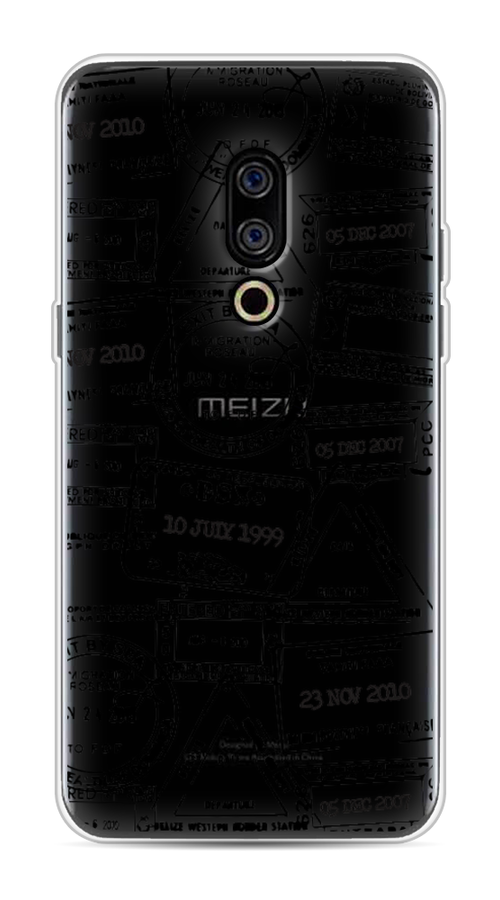 

Чехол на Meizu 15 "Visa stamps 2", Белый;черный;серый, 72650-2