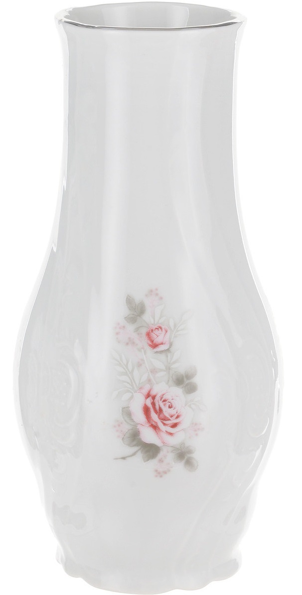 фото Ваза bernadotte декор "бледные розы, отводка платина" 11 см