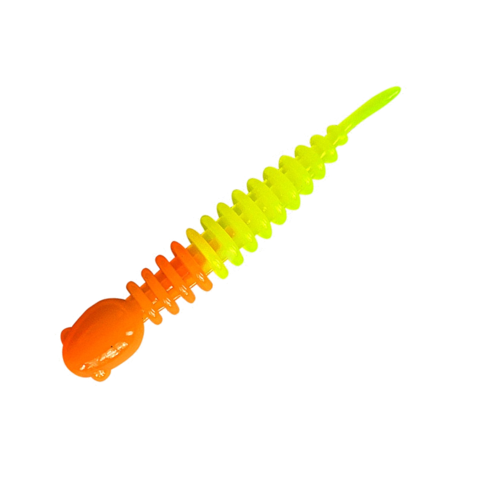 Силиконовая приманка SANSAN trout lure в банке golovastik 50 сыр col 22 orange-lemon, 12шт