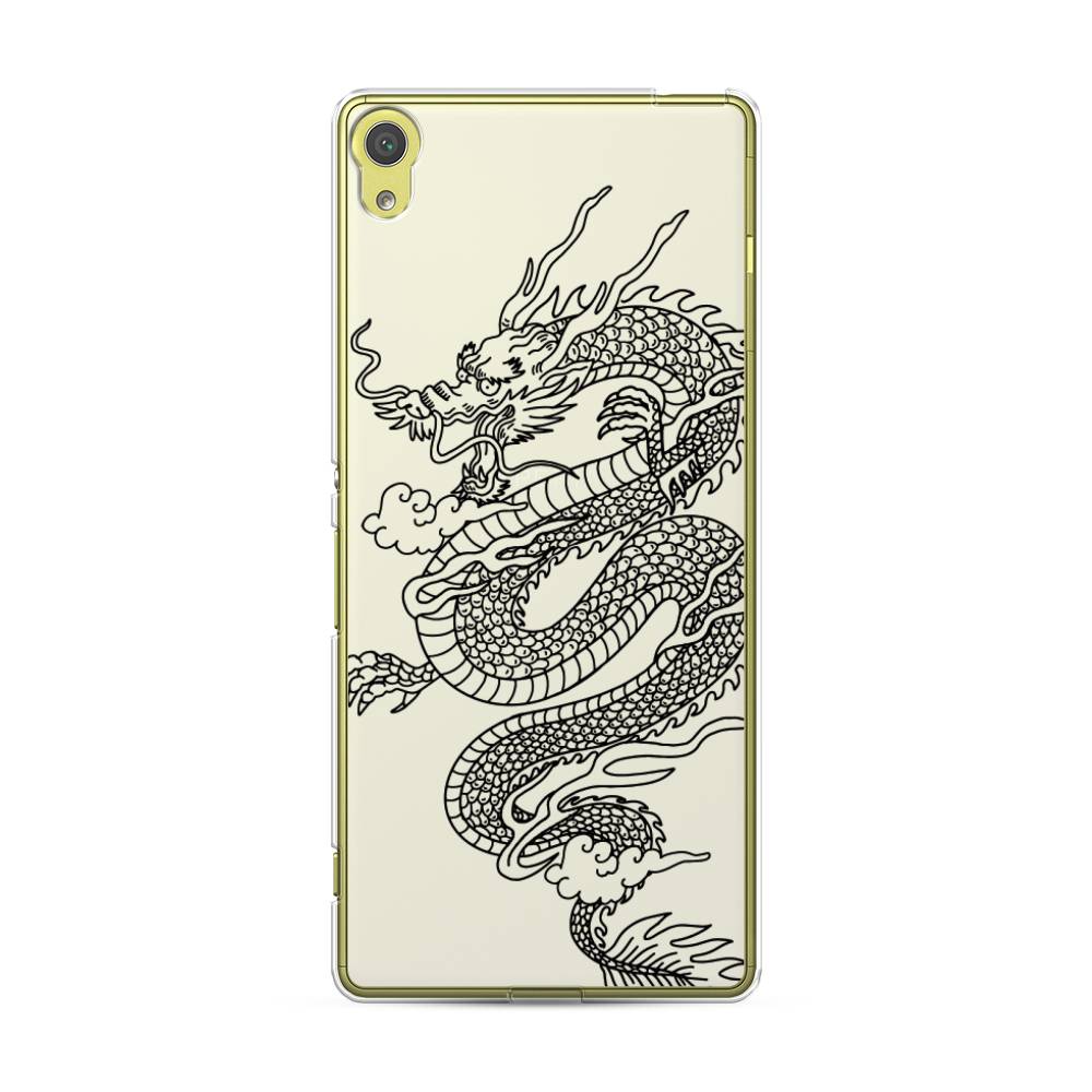 

Чехол на Sony Xperia XA "Большой китайский дракон", Черный;серый, 51250-1