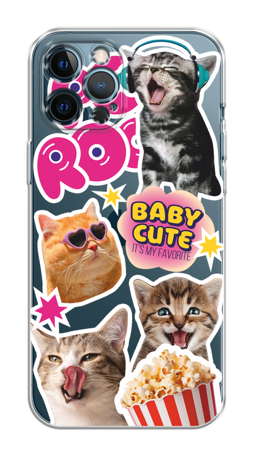 

Чехол на Apple iPhone 12 Pro Max "Popcorn cats", Серый;коричневый;розовый, 12750-1