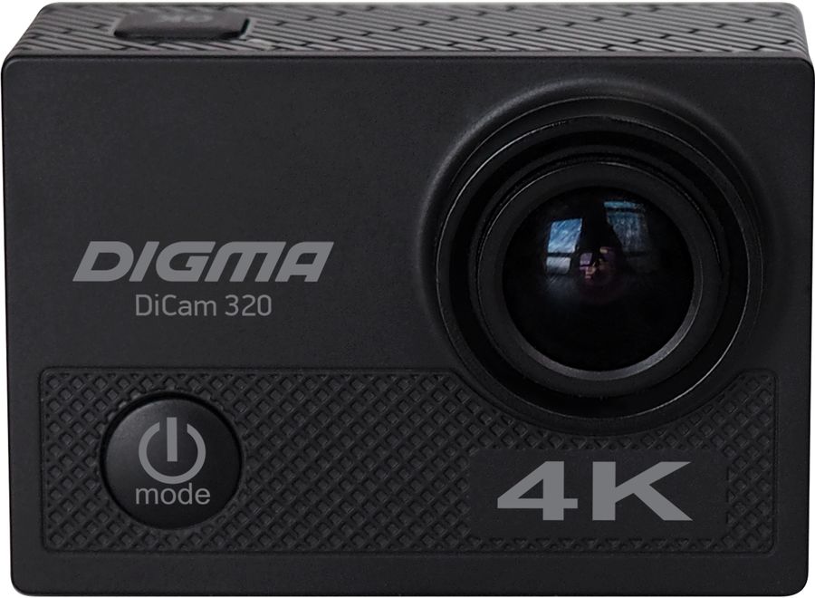 Экшн-камера Digma DiCam 320 4K,  WiFi,  черный [dc320]