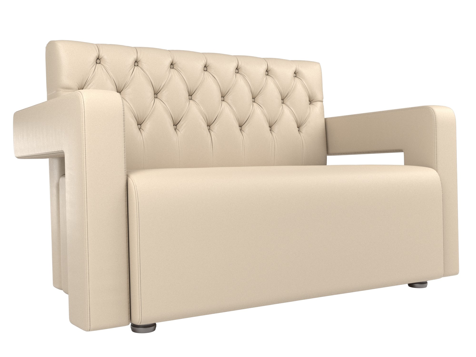 

Прямой диван Рамос Люкс 2-х местный экокожа бежевый, Прямой диван Рамос Люкс 2-х местный