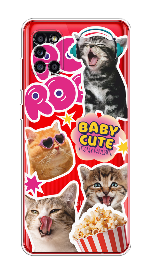 

Чехол на Samsung Galaxy A31 "Popcorn cats", Серый;коричневый;розовый, 2100350-1