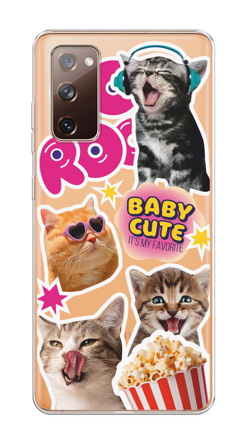 

Чехол на Samsung Galaxy S20 FE "Popcorn cats", Серый;коричневый;розовый, 2101350-1