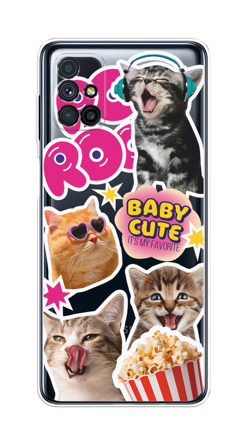 

Чехол на Samsung Galaxy M31s "Popcorn cats", Серый;коричневый;розовый, 2101450-1