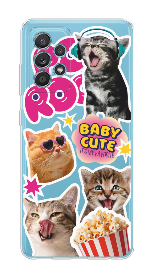 

Чехол на Samsung Galaxy A52/A52s "Popcorn cats", Серый;коричневый;розовый, 2102450-1
