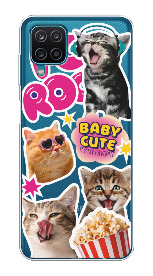 

Чехол на Samsung Galaxy A12/M12 "Popcorn cats", Серый;коричневый;розовый, 2102650-1