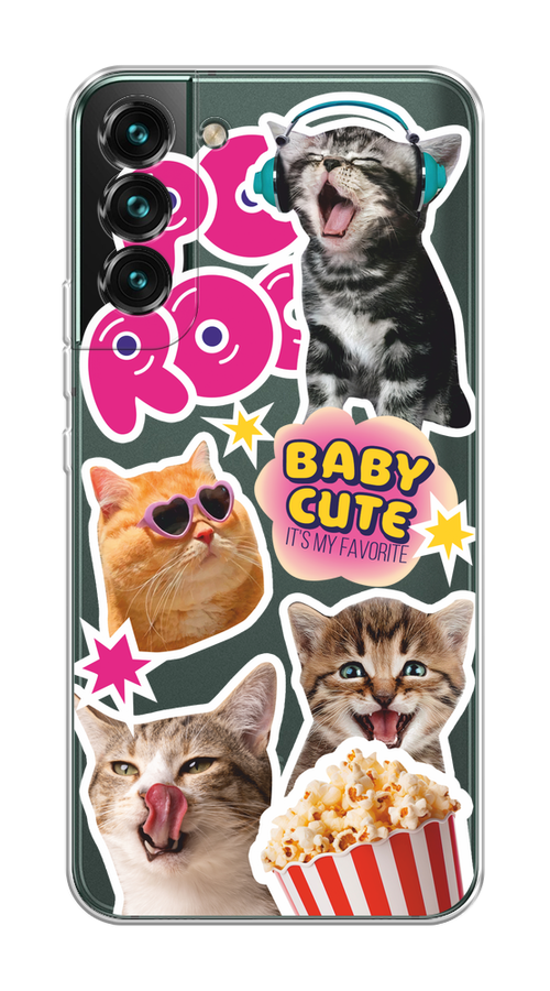 

Чехол на Samsung Galaxy S22 "Popcorn cats", Серый;коричневый;розовый, 2103850-1