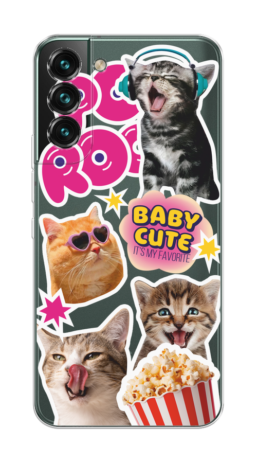 

Чехол на Samsung Galaxy S22 Plus "Popcorn cats", Серый;коричневый;розовый, 2103950-1