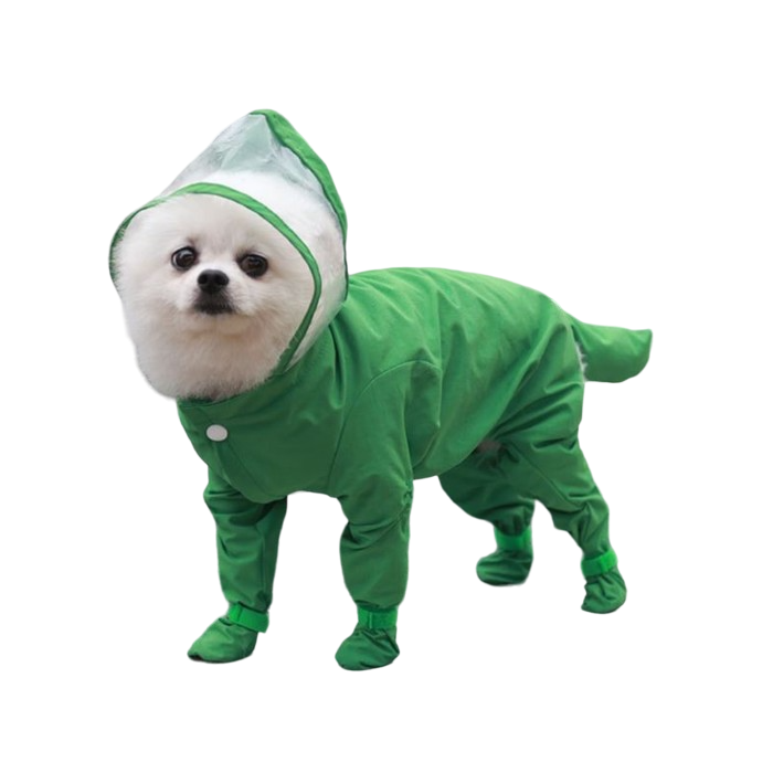 Комбинезон для собак Sima Land демисезонный с чехлами на лапы зеленый 2XL