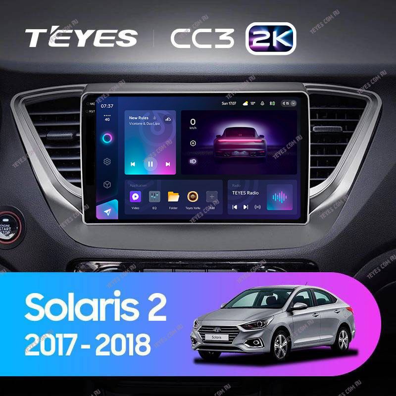 Штатная магнитола Teyes CC3 2K 360 6128 Hyundai Solaris 2 2017-2018 Тип-B 5420000₽