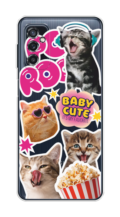 

Чехол на Samsung Galaxy M52 "Popcorn cats", Серый;коричневый;розовый, 2104350-1