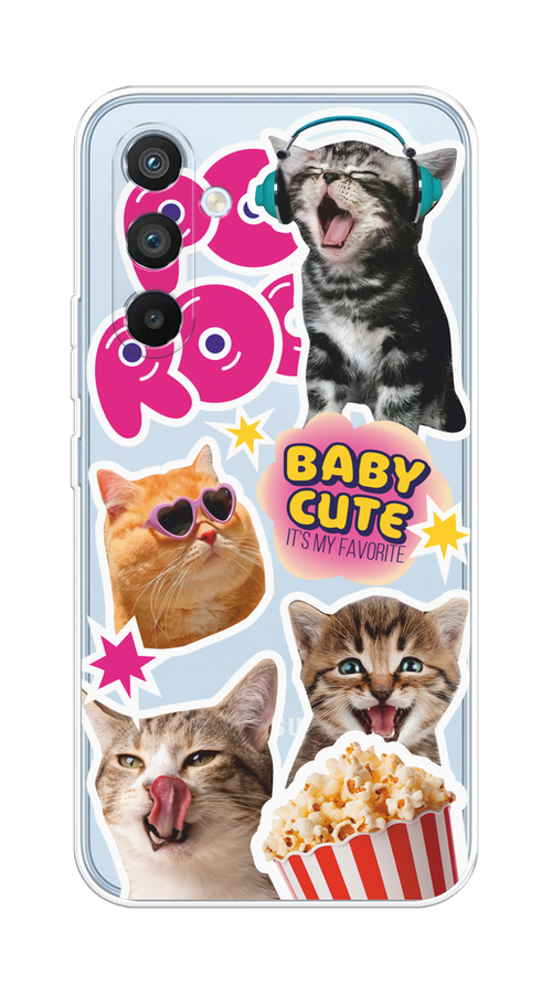 

Чехол на Samsung Galaxy A54 5G "Popcorn cats", Серый;коричневый;розовый, 2107750-1