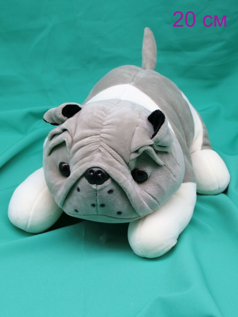 Мягкая игрушка АКИМБО КИТ Собачка Мопс 20 см ночник с увлажнителем собачка на луне led usb акб серый 8 3х8 3х15 см