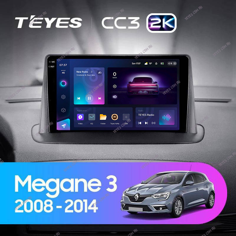 Штатная магнитола Teyes CC3 2K 360 6128 Renault Megane 3 2008-2014 5390000₽