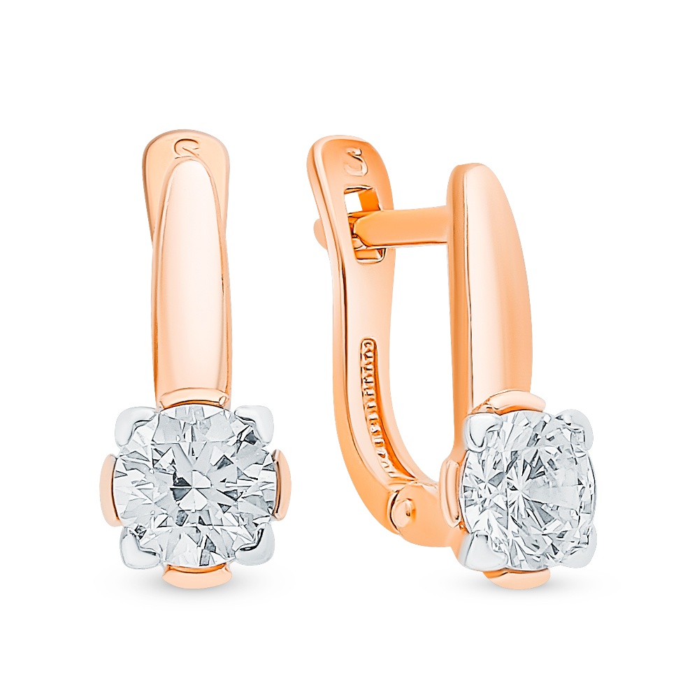 

Серьги из серебра 585Gold 702009164, фианит, 702009164