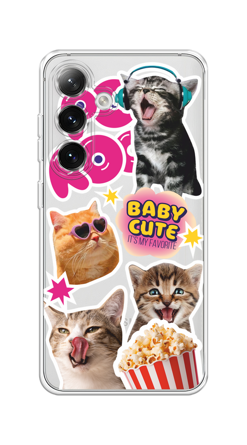 

Чехол на Samsung Galaxy S24 "Popcorn cats", Серый;коричневый;розовый, 2109050-1