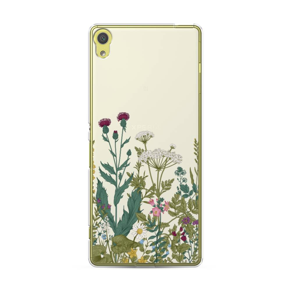 

Чехол на Sony Xperia XA "Дикие полевые цветы", Зеленый;розовый;белый, 51250-2