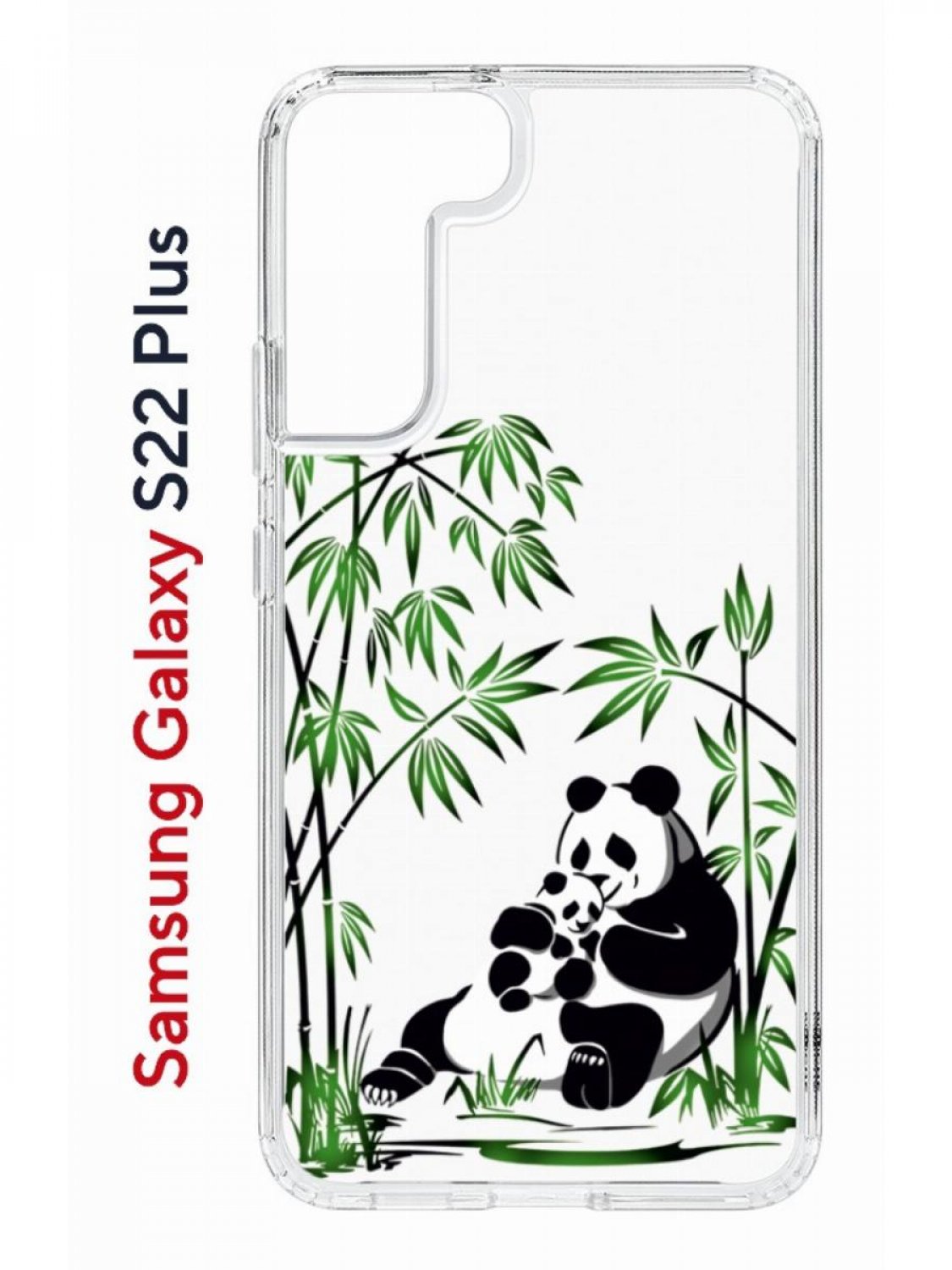 Чехол на Samsung Galaxy S22 Plus Kruche Print Панды,противоударный бампер,с защитой камеры