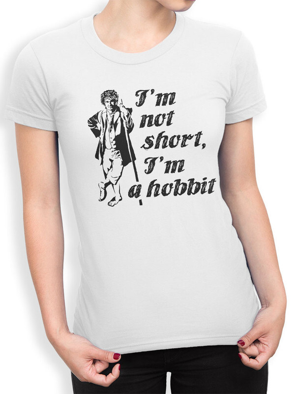 фото Футболка женская design heroes властелин колец - i'm not short, i'm a hobbit белая 2xl