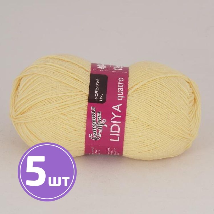 

Пряжа Семеновская Lidiya quatro 772 шампанское 5 шт по 100 г, Бежевый