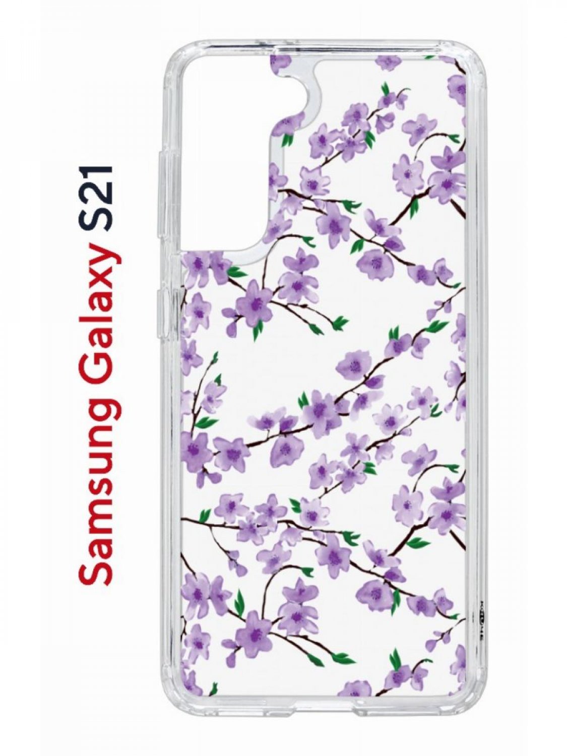 Чехол на Samsung S21 с принтом Kruche Print Сакура,противоударный бампер,с защитой камеры