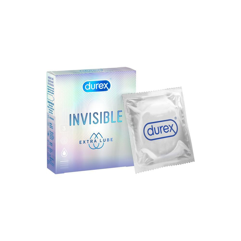 Купить Durex Invisible Extra Lube Презервативы №3, Durex Invisible Extra Lube Презервативы 3 шт.
